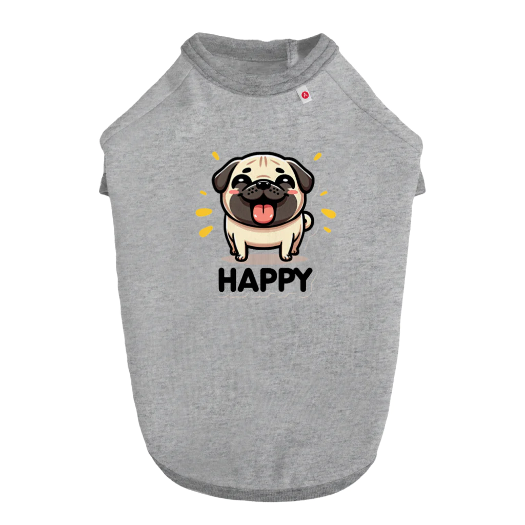 ぷるぱらの【ぱぐのすけ】シリーズ（Happyバージョン） ドッグTシャツ