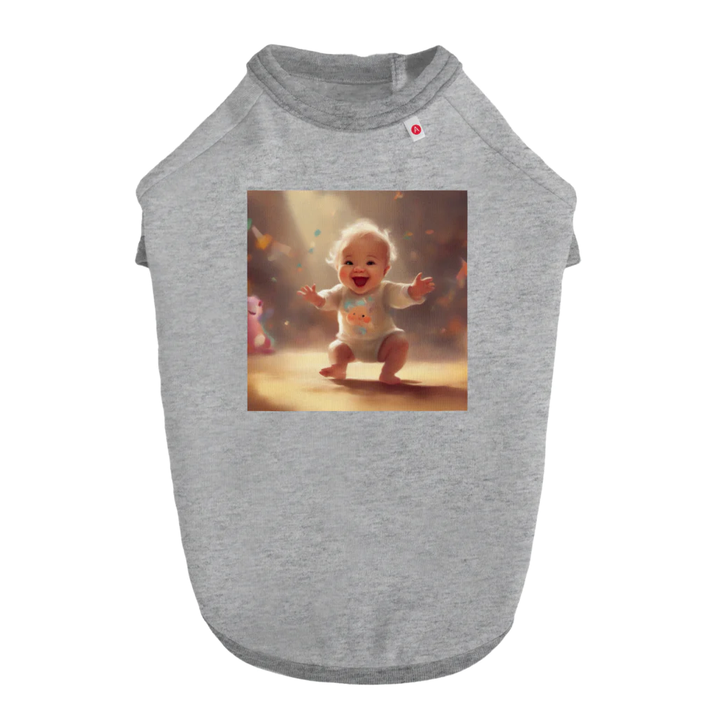 FIRE_Babyのダンスをしている人間の赤ちゃん ドッグTシャツ