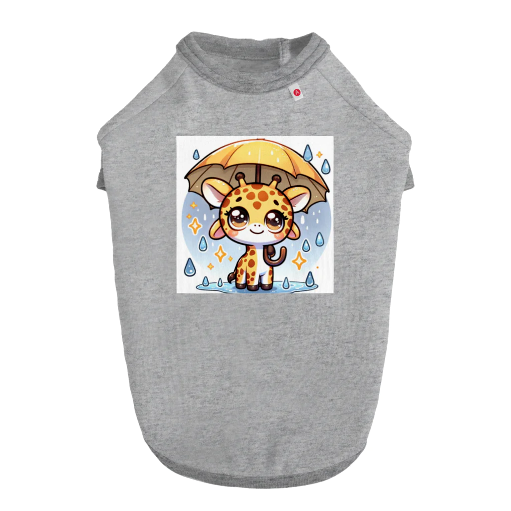 Hope2222の小雨の中で傘を持つ楽しそうなキリン。 Dog T-shirt