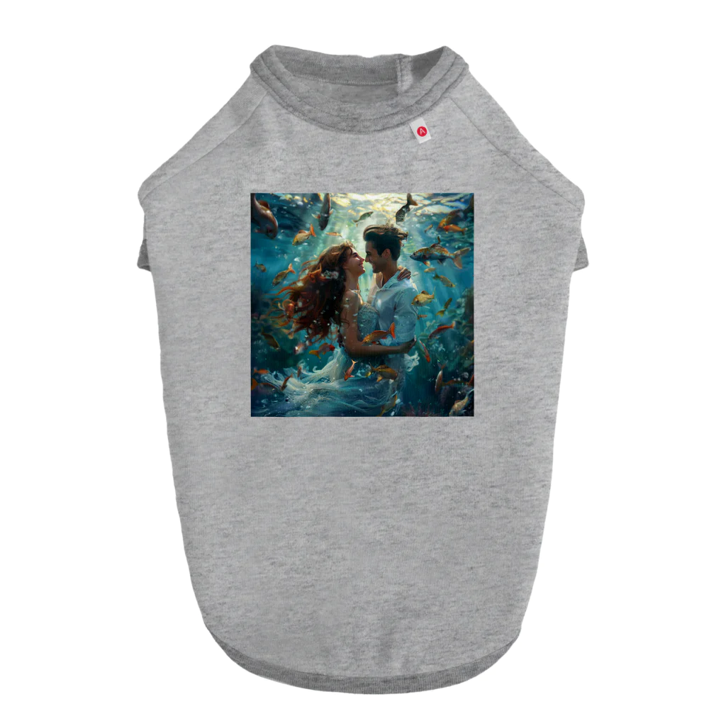 AQUAMETAVERSEの人魚姫と王子の微笑み アメジスト 2846 Dog T-shirt