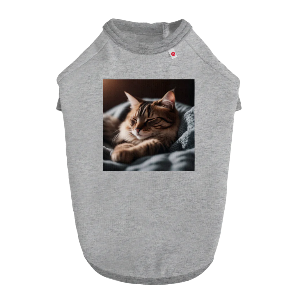 LuckyRiverShineの寝ている猫 Dog T-shirt