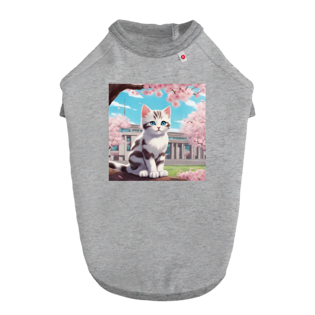 yoiyononakaの春と桜と虎縞白猫10 Dog T-shirt