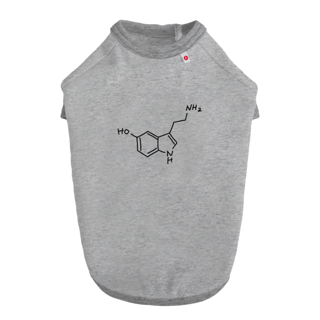 シンプルなケミカルたち。の精神安定 セロトニン（ブラック）Serotonin（Black） ドッグTシャツ