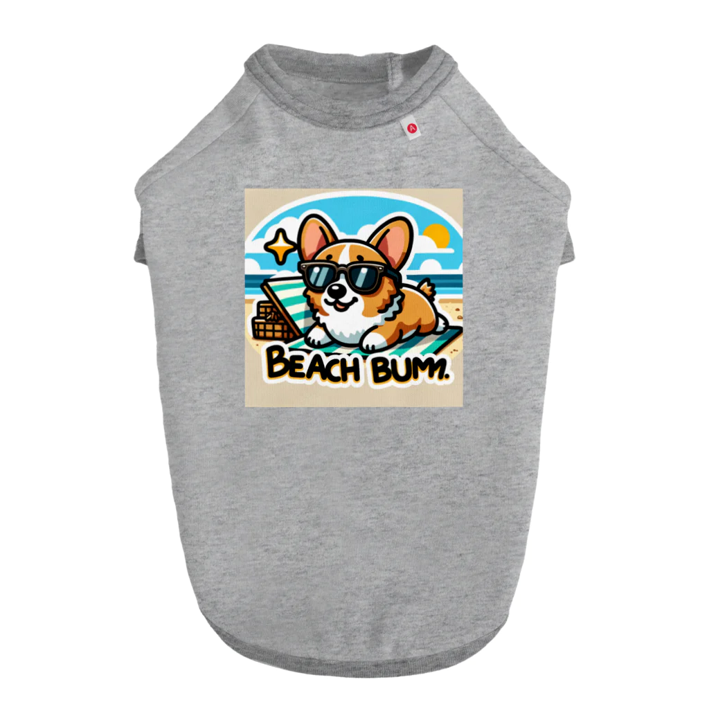 keikei5の夏のおしゃれ大作戦！ピーチカラーの柴犬 ドッグTシャツ