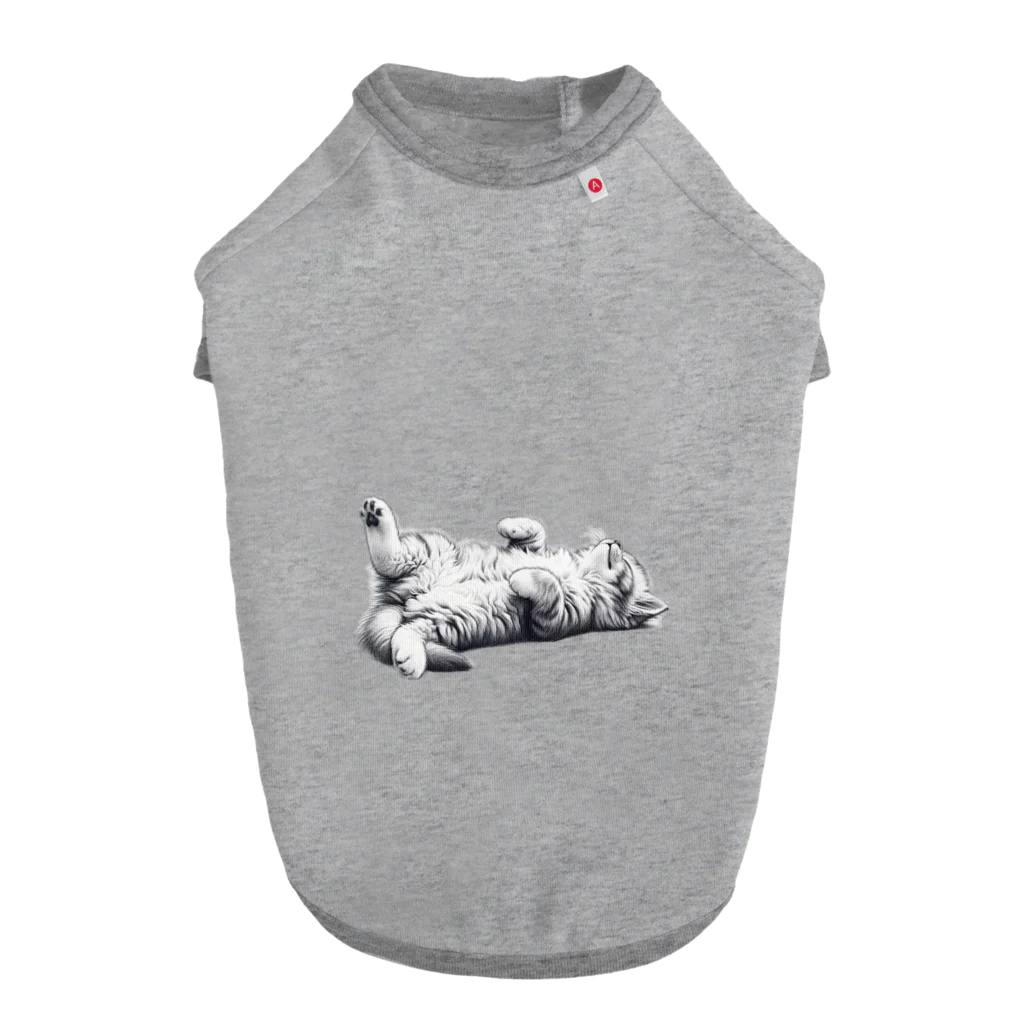 sansamのねこごろり/モノクロ Dog T-shirt