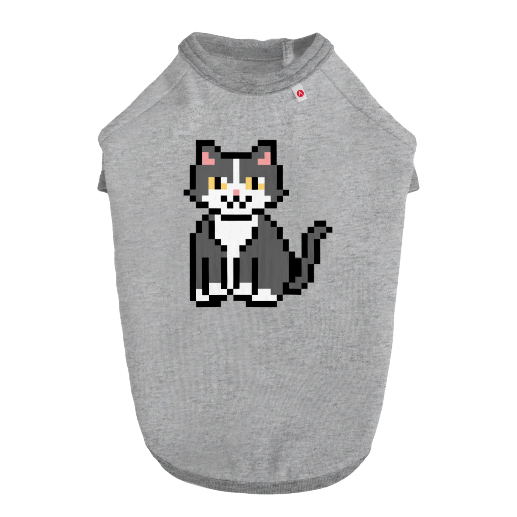 モチクマのハチワレ猫のドット絵 Dog T-shirt