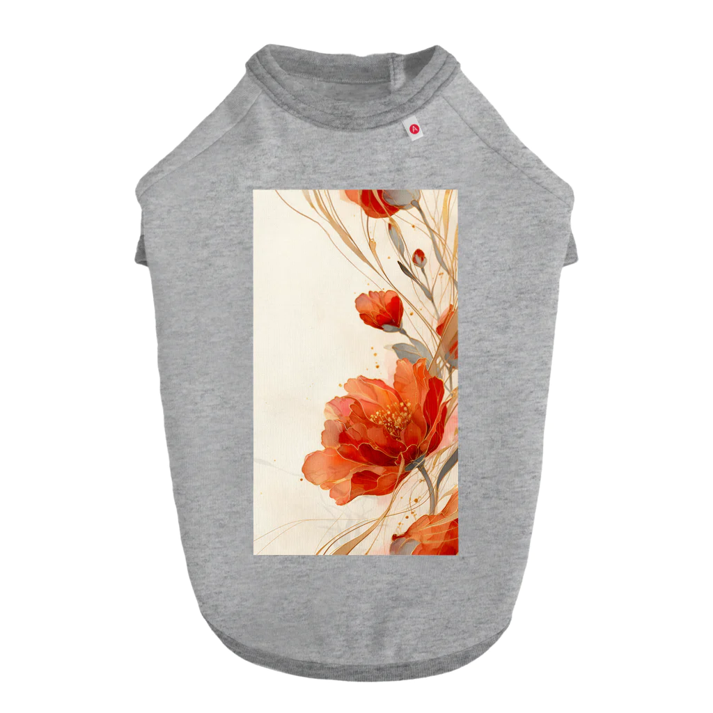 cute styleのlucky flower -red ドッグTシャツ