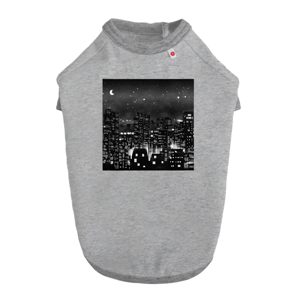 MEGROOVEの都会の夜景🏙 ドッグTシャツ