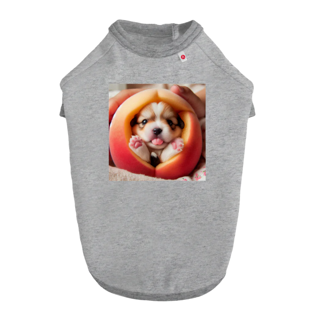 まさユキの桃から生まれ子犬 ドッグTシャツ