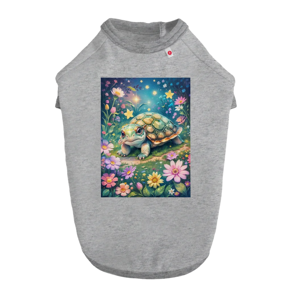 モノモノクローゼットの花とカメ Dog T-shirt