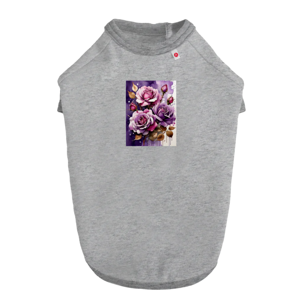 AQUAMETAVERSEのバラードのような薔薇の花　BLUE PLUM  691 ドッグTシャツ