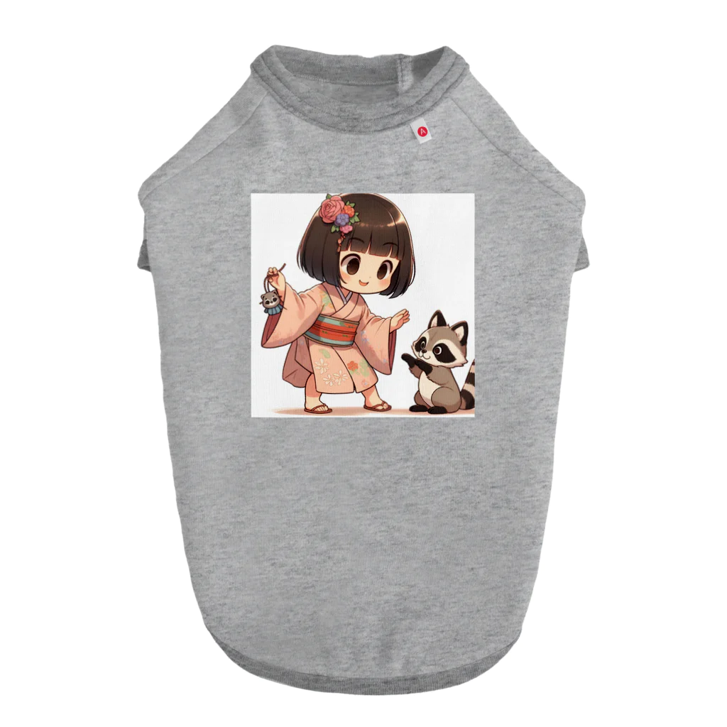 まんまるちゃんの座敷わらしとかわいいタヌキ Dog T-shirt