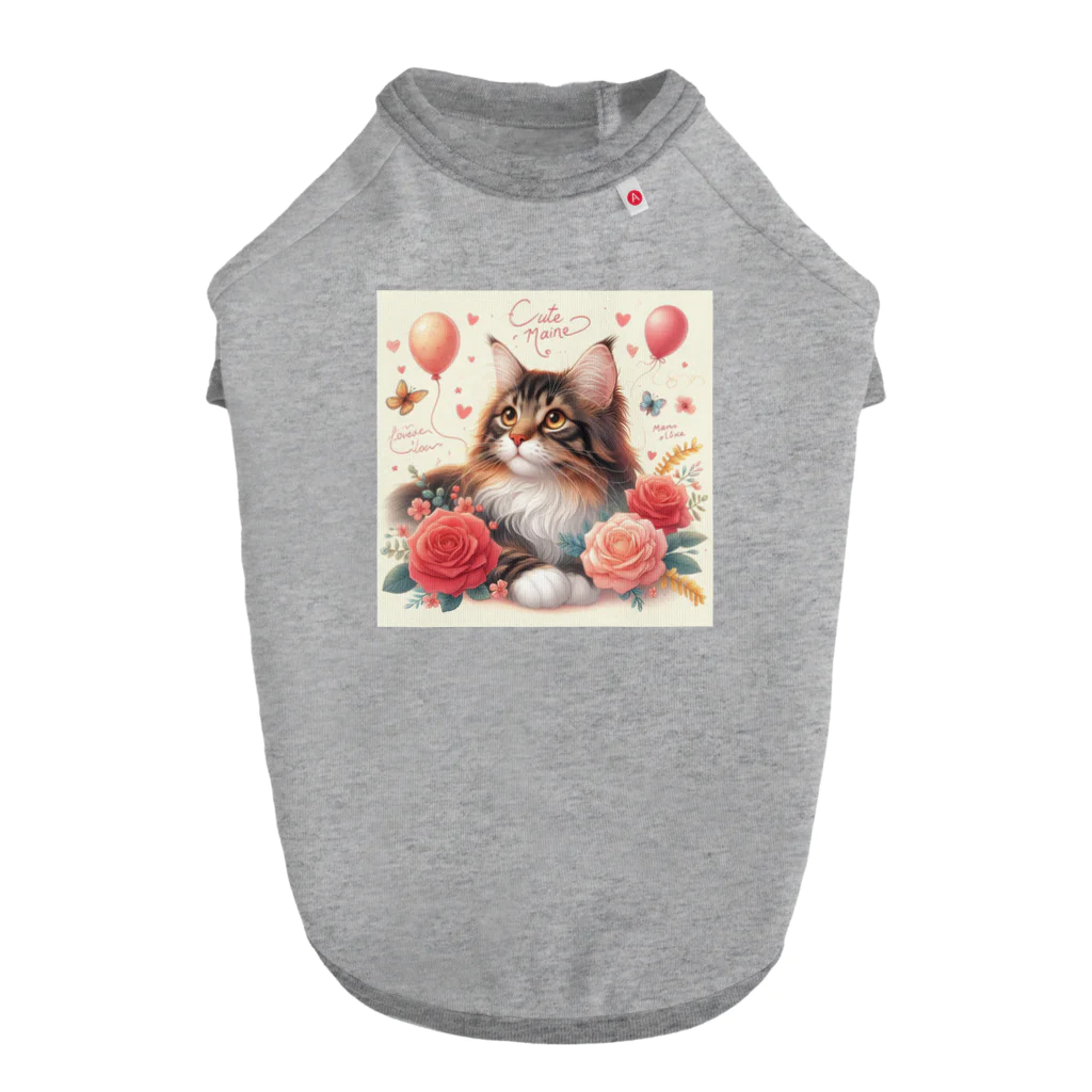 Y m @Y's shopの猫と薔薇 ドッグTシャツ