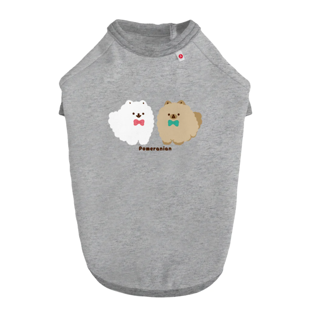 7kuma工房の白ポメとタヌぽめ Dog T-shirt