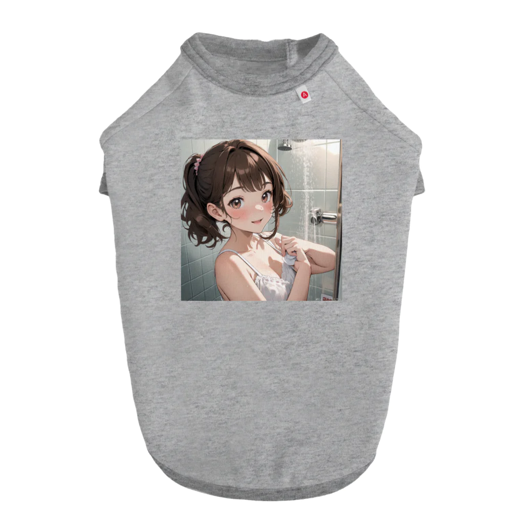 バズボックス・デザインのシャワー浴びてる女の子 ドッグTシャツ