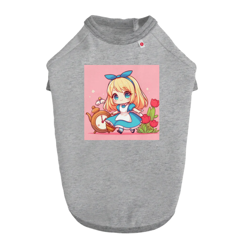 xsayaxの不思議の国のアリス少女 ドッグTシャツ