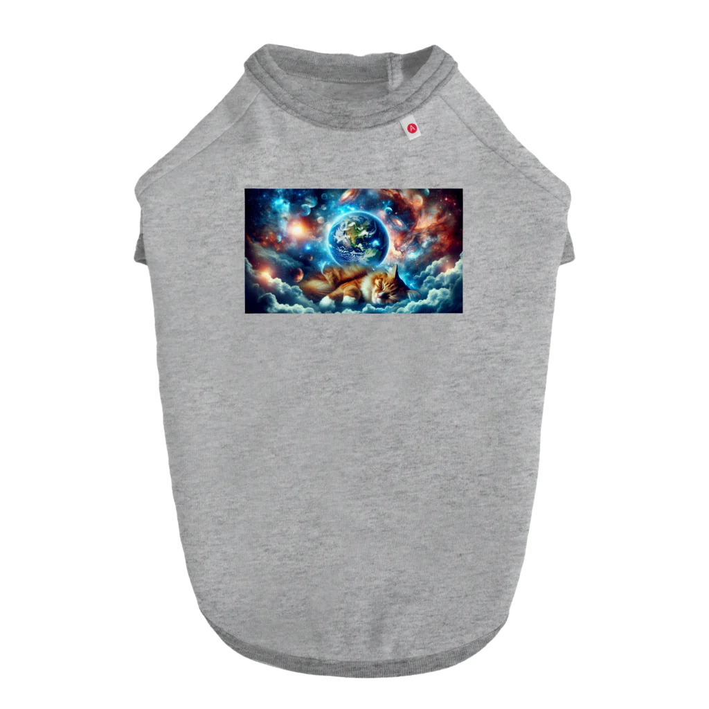 space catの夢見る猫 ドッグTシャツ