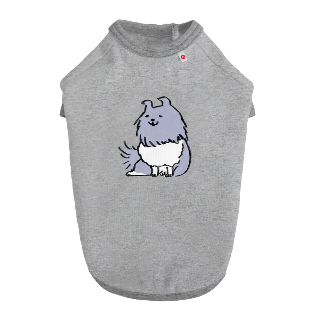 GUIGUIHAMHAMの達観したシェルティ バイブルー Dog T-shirt