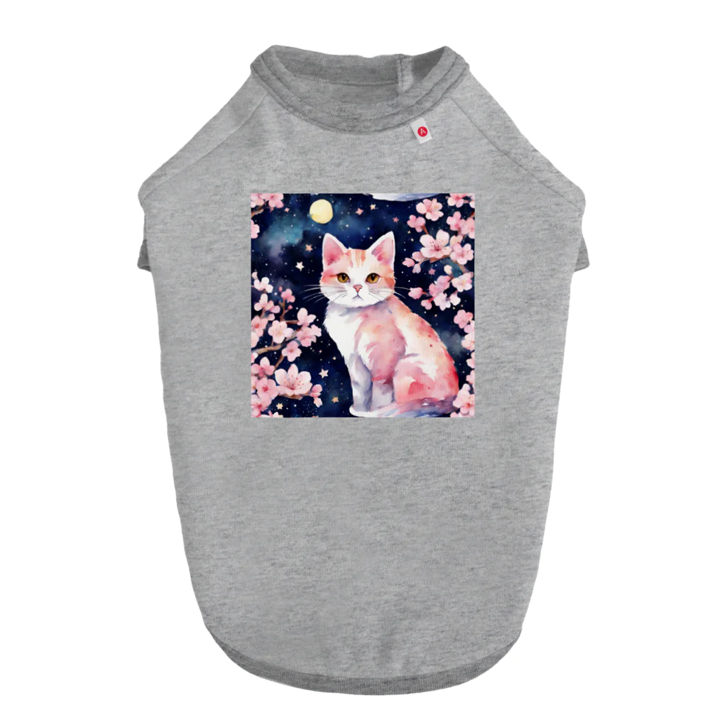 星降る夜にのsakura cat2 ドッグTシャツ