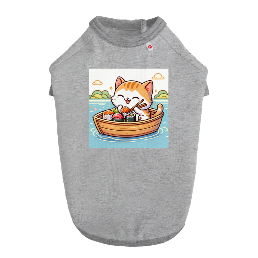 子猫カーニバルの子猫が船で美味しいお魚食べたよ Dog T-shirt