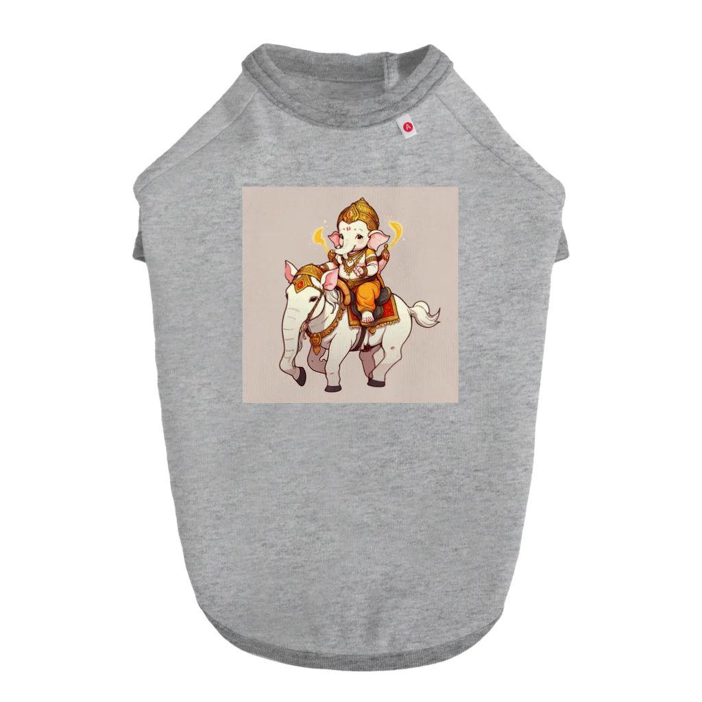 ganeshaの可愛いガネーシャに乗って馬に乗ろう Dog T-shirt