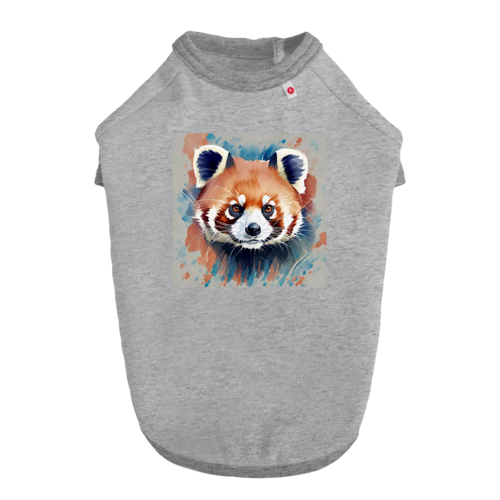 WithRedPandaの水彩風レッサーパンダ ドッグTシャツ