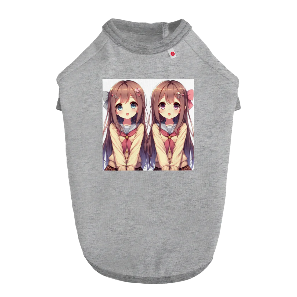 seigi2oo2の愛らしい可愛い双子の姉妹 ドッグTシャツ