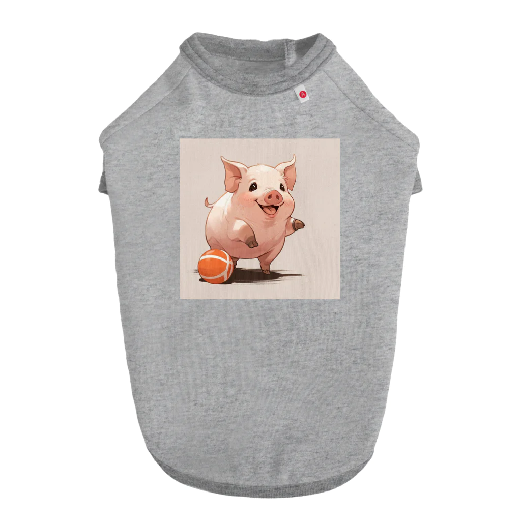 ganeshaのかわいいブタ遊びフェッチ Dog T-shirt