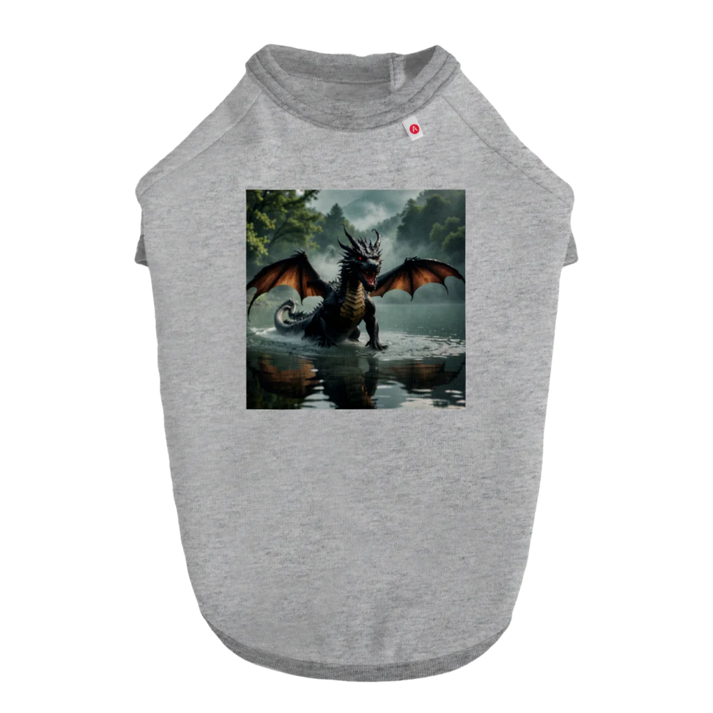 幻想都市の湖のドラゴン Dog T-shirt