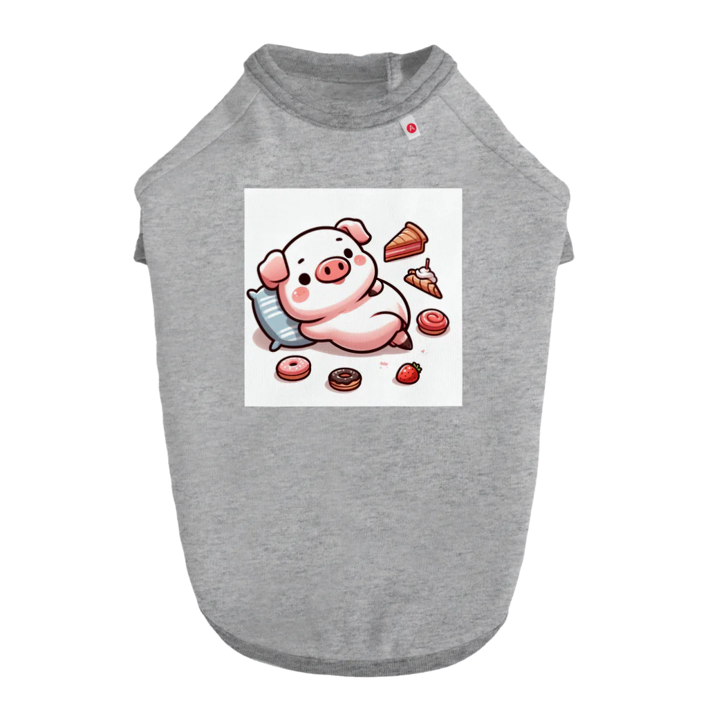 アミュペンのまるでぬいぐるみのようなかわいらしいブタ ドッグTシャツ