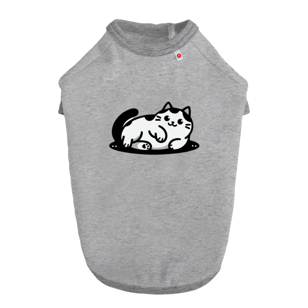 ゆるねこshopのお腹のでてる猫6 ドッグTシャツ