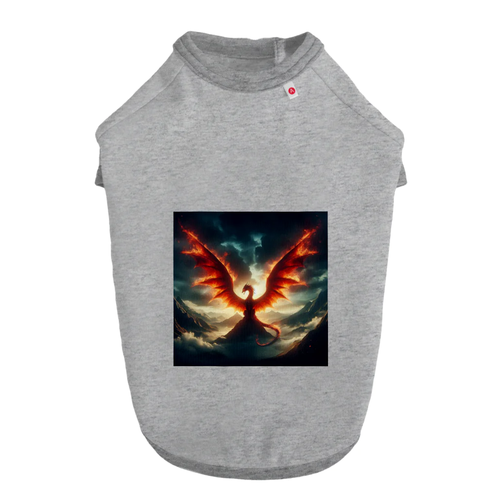 Neo phoenix の緋色のドラゴン ドッグTシャツ