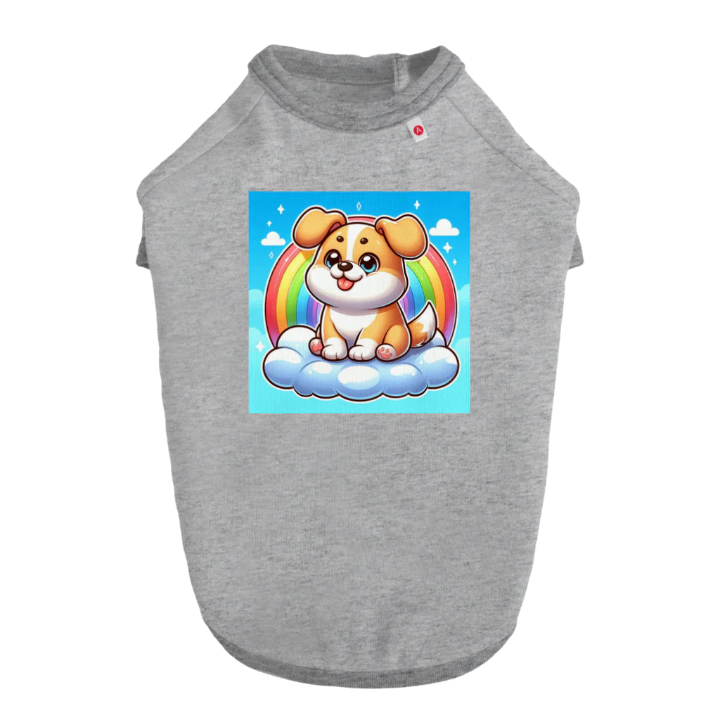 Minoyaの雲に乗った犬 ドッグTシャツ