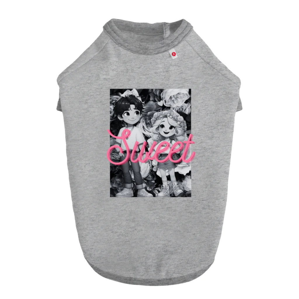 レアレアの甘〜いフラワーカップル Dog T-shirt