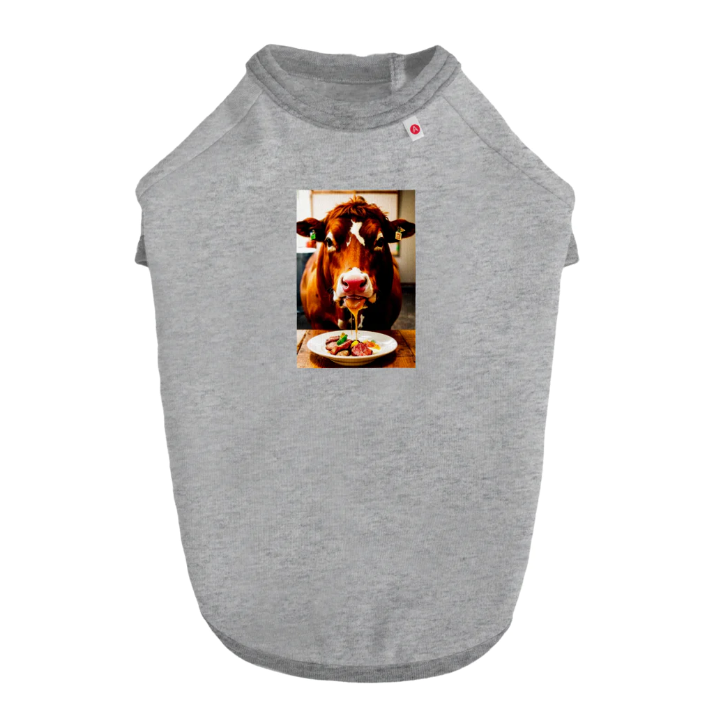 WhiteLionの牛肉を食べたい牛 Dog T-shirt