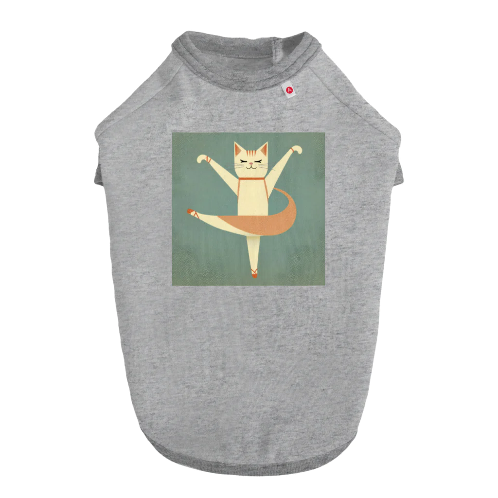 pompomダンスのバレリーナ猫のリララちゃん ドッグTシャツ