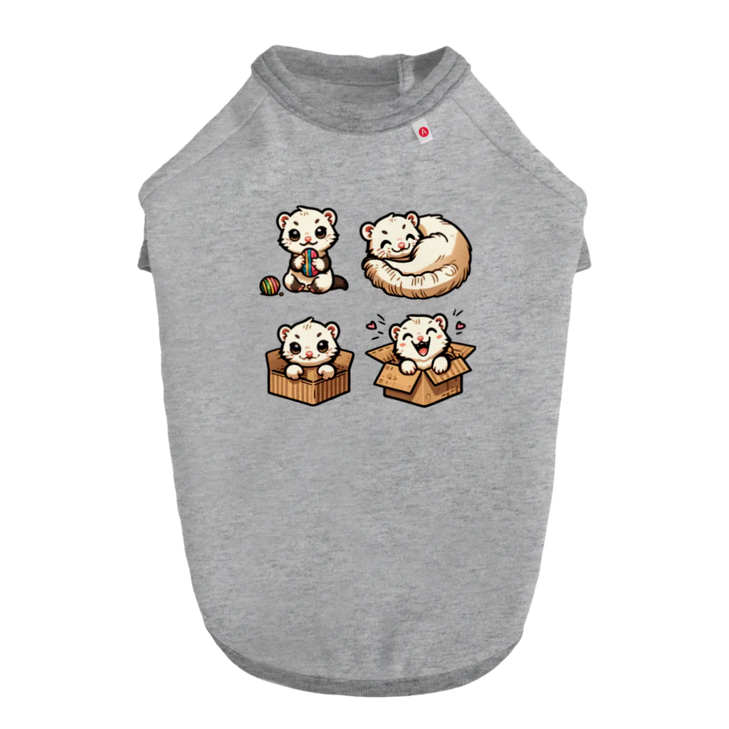 trypsin8080のかわいいフェレットおはよう！！ Dog T-shirt