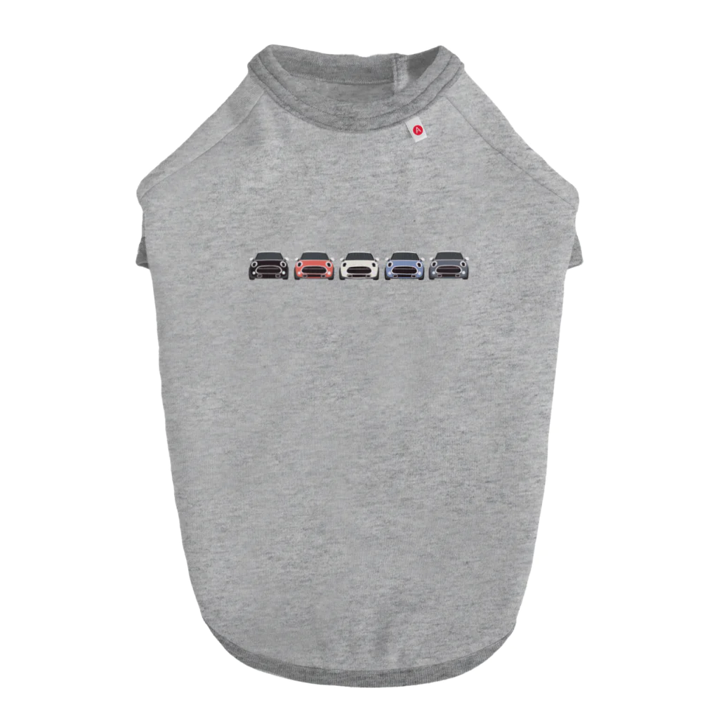 mini gecooperのかわいいレトロなミニチュア車のオフ会 ドッグTシャツ