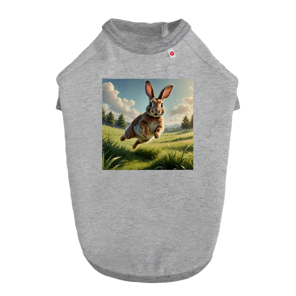 cute in cool shopの跳ねているウサギ ドッグTシャツ