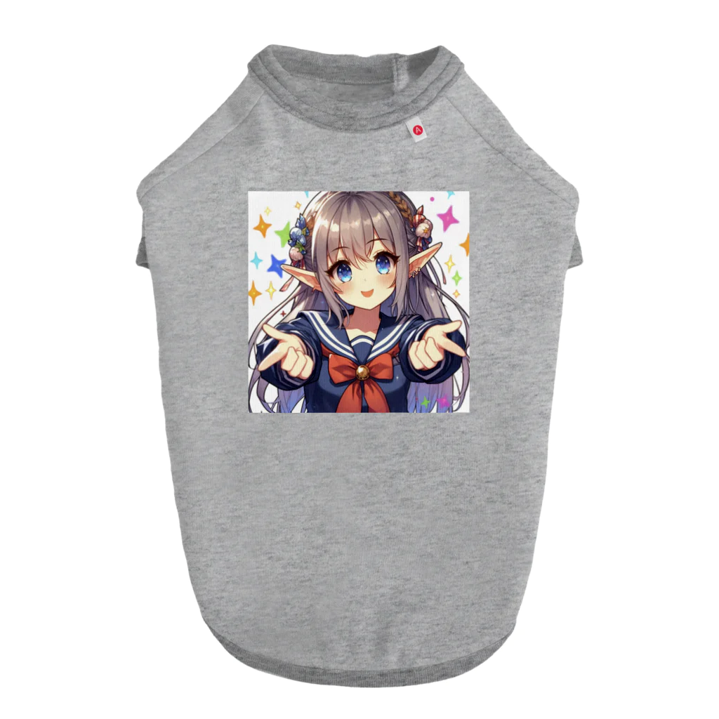 aaammmamのエルフ　美少女　セーラー服　アイドル ドッグTシャツ