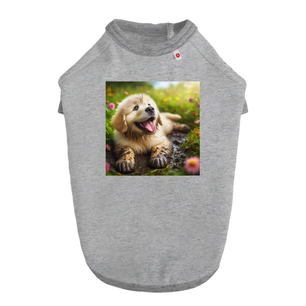 Cat0125の泥遊び犬🐶 ドッグTシャツ