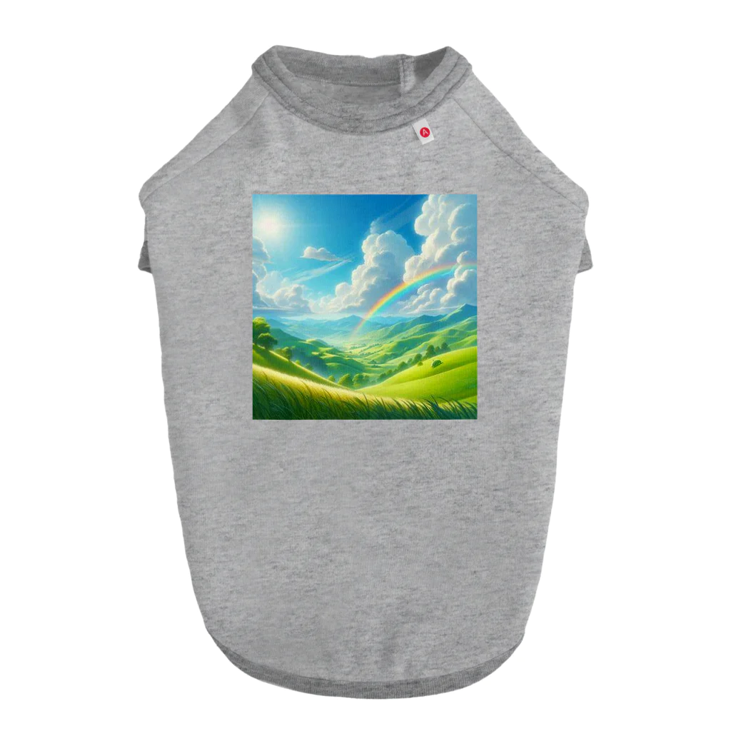 Rパンダ屋の「美しい緑の風景」グッズ Dog T-shirt