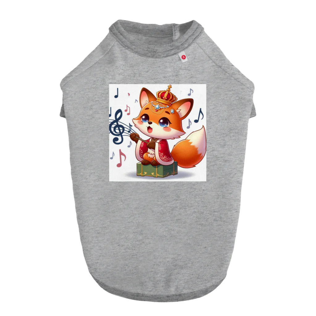 桃の花の歌うキツネの王子さま ドッグTシャツ