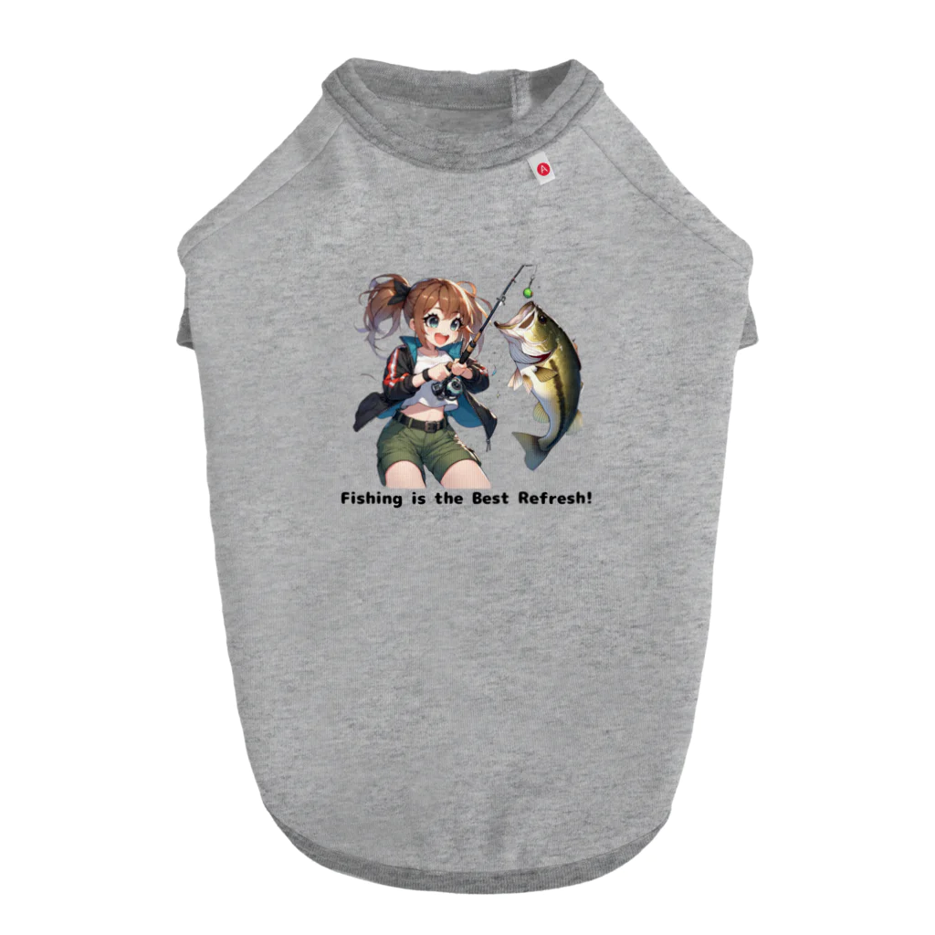 チェリモヤの 釣り女子 ツリガール 04 ドッグTシャツ