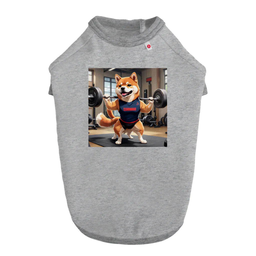 パンプアップシバイヌくんのスクワットするシバイヌくん Dog T-shirt