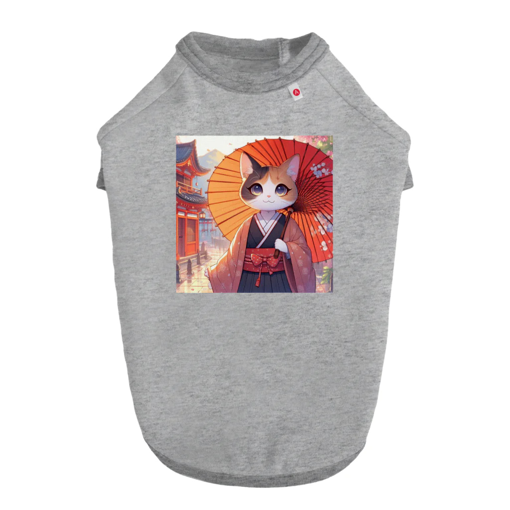 oz-chanの傘をさしている猫_アニメ風2 Dog T-shirt