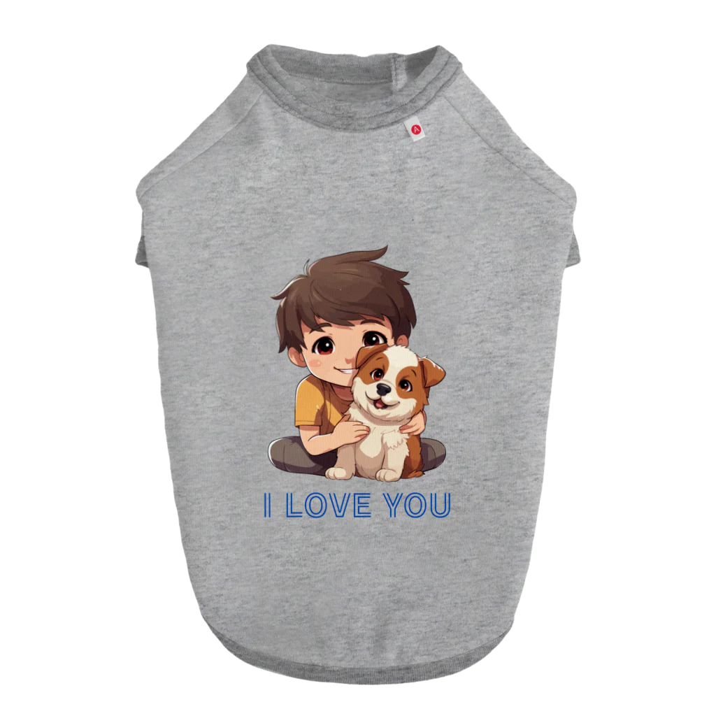 AwagoModeのI LOVE YOU(Dog&Boy) (39) Dog T-shirt