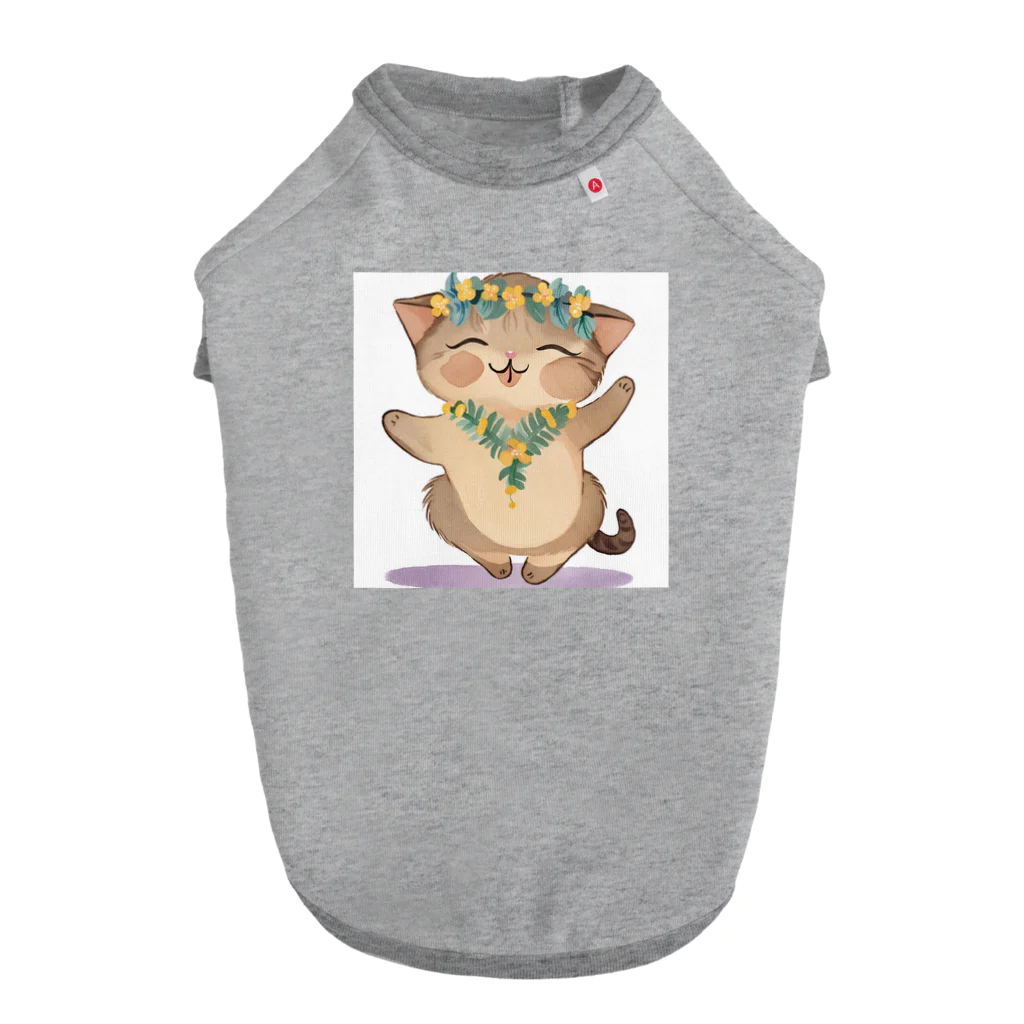 ハワイライフのアロハねこ Dog T-shirt