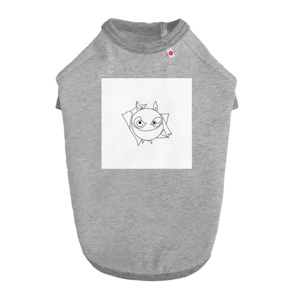 8890のラインアート　モンスター Dog T-shirt