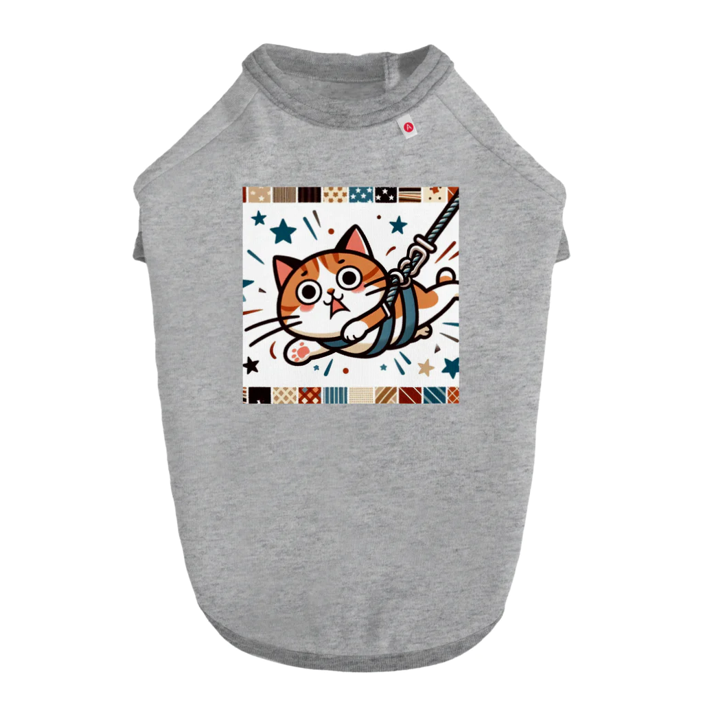 frogsystemの猫バンジー（アッ、飛んでしもた…） Dog T-shirt